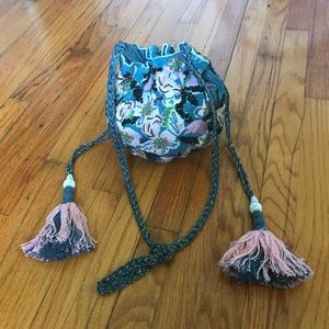 Anthropologie Beaded Bucket Bag